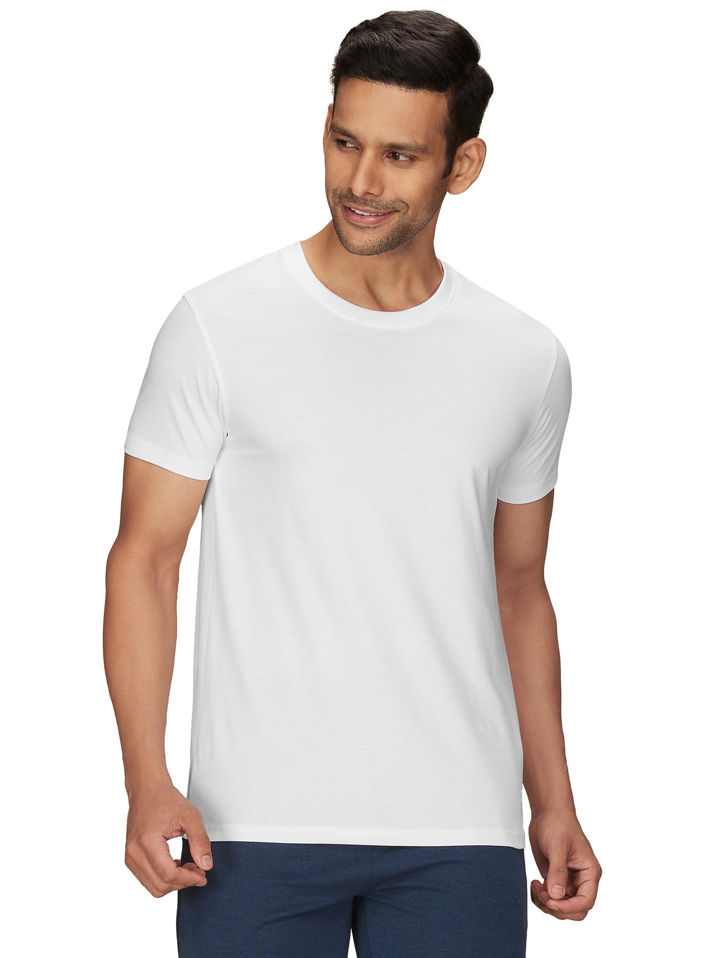 XYXX Mens Solid Regular Fit T-Shirt (XY_CR15_Tshirt_2_Bold Burgundy+Polar White