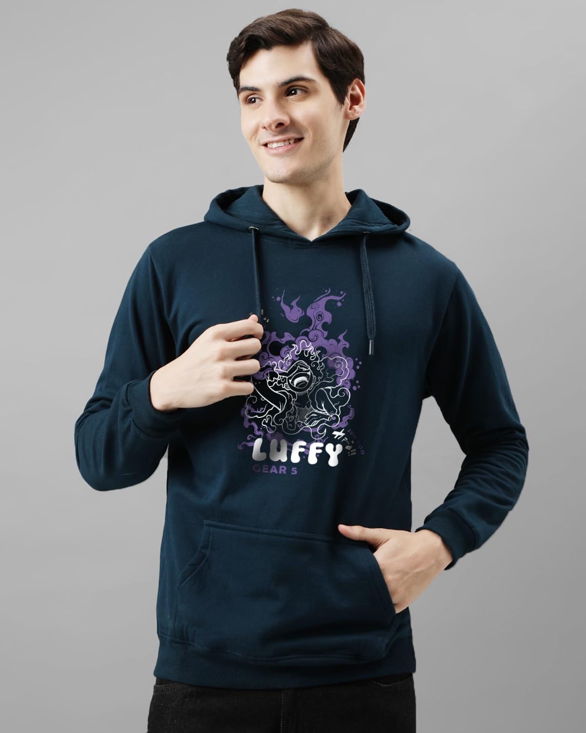 ADRO Hoodies for Men | Printed Hoodie for Men | Cotton Hoodie | Luffy Hoodie Gear 5 | Sweatshirt for Men | Anime Hoodie | H24-LU