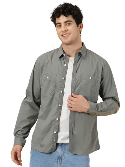 Thomas Scott Mens Regular Fit Shirt (TS1229_Steel