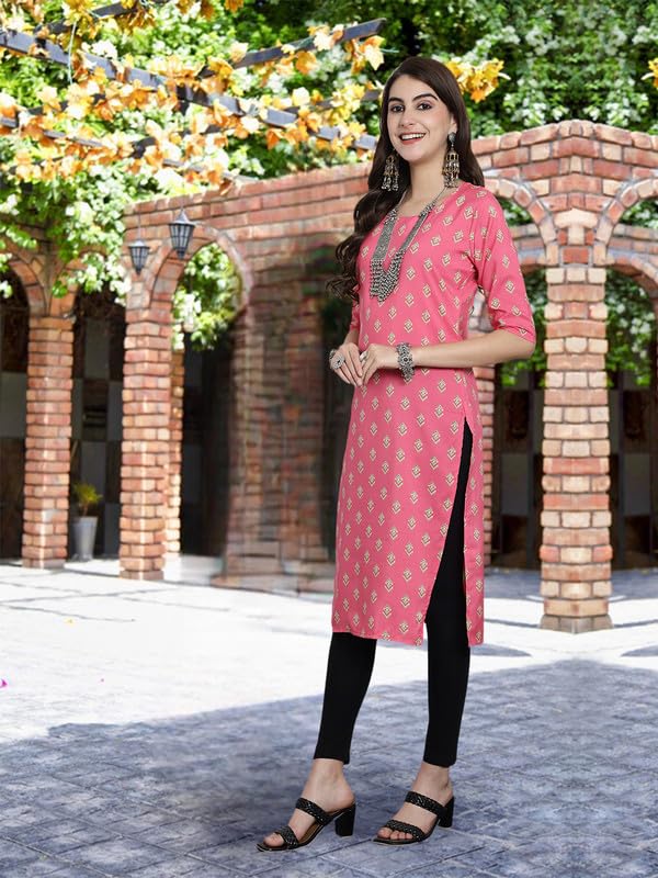 Pinkmint Crepe Printed Kurti For Womens College Wear Kurti Festival Wear Kurti For Women (Pack Of 5)