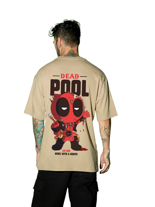 Bewakoof Official Marvel Merchandise Mens Graphic Printed Oversized Fit Half Sleeve Round Neck Cotton T-Shirt_629607_Ginger Roo