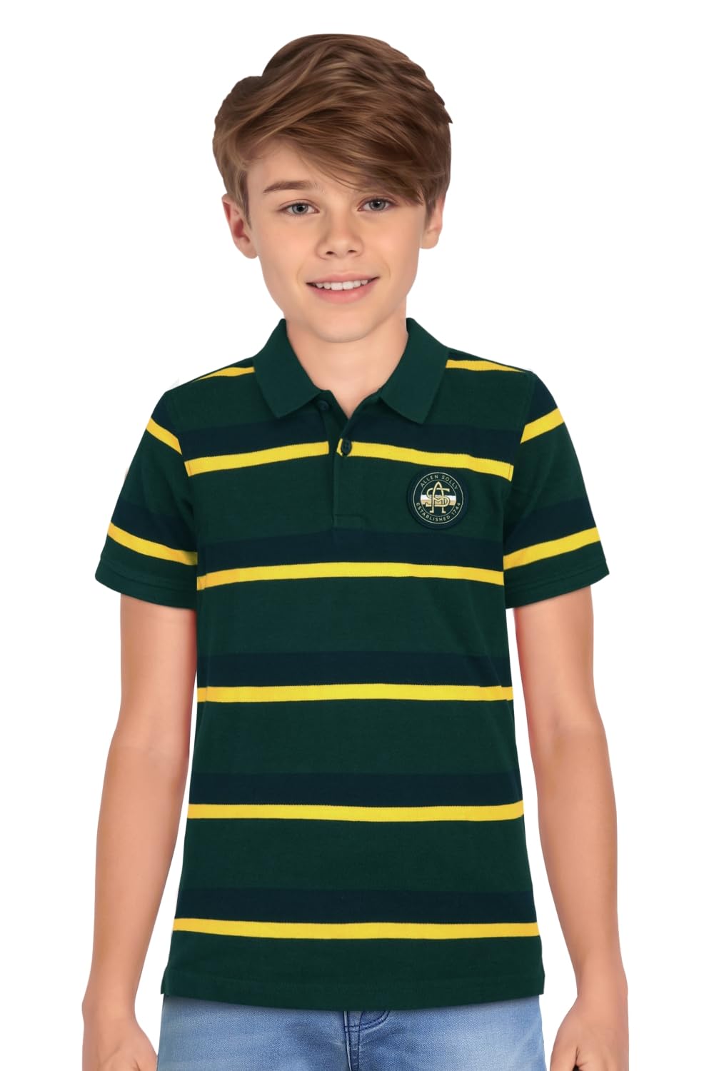 Allen Solly Boys Regular Fit Solid Casual Cotton Half Sleeve Polo Shirt