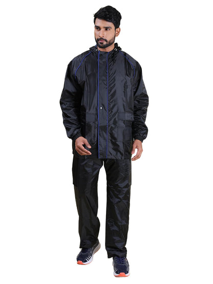 Rupa Rainwear for Men, Waterproof Nylon Blended Rain Jacket with Pants and Carry Bag,Pack of 1
