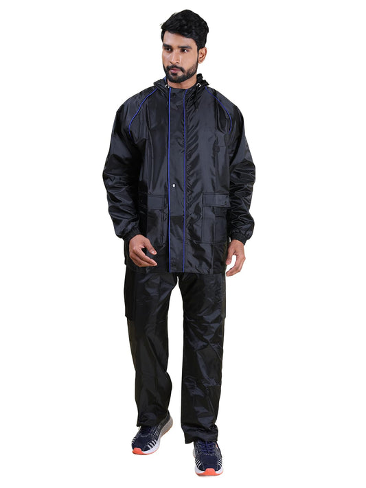 Rupa Rainwear for Men, Waterproof Nylon Blended Rain Jacket with Pants and Carry Bag,Pack of 1