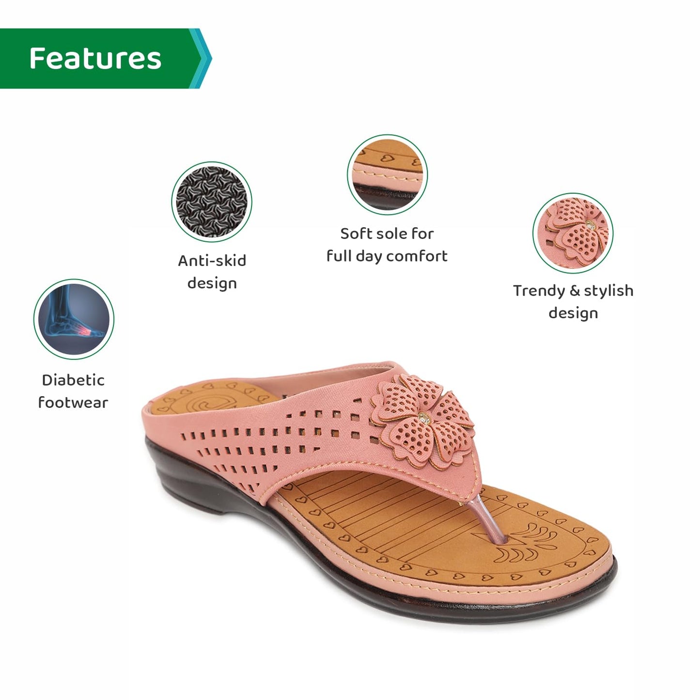 Ortho Joy Fancy Doctor Slippers | Soft Chappal For Women | Comfortable Footwear For Women