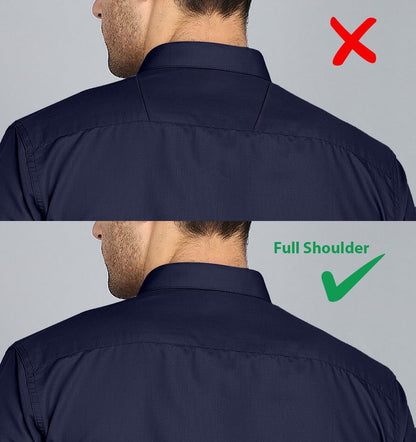 Mildin MenS Regular Cotton Blend Dark Blue Slim Fit Solid Button Down Spread Collar Full Sleeve Curved Hemline Formal Shirt Wit