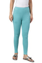 W for Woman Light Blue Solid Knitted Womens Tights