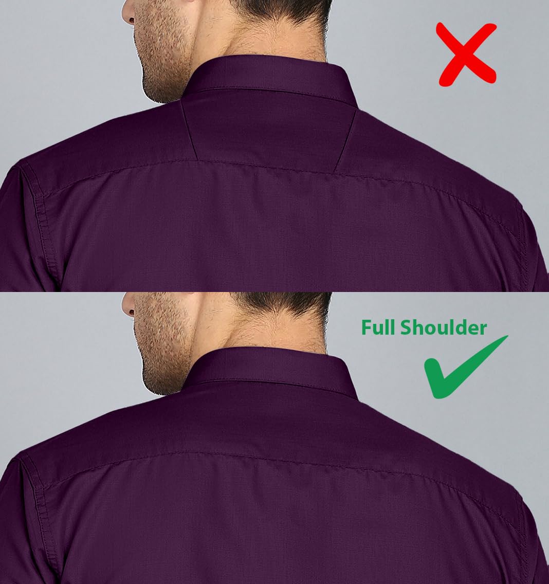 Mildin MenS Regular Cotton Blend Purple Slim Fit Solid Button Down Spread Collar Half Sleeve Curved Hemline Formal Shirt With O