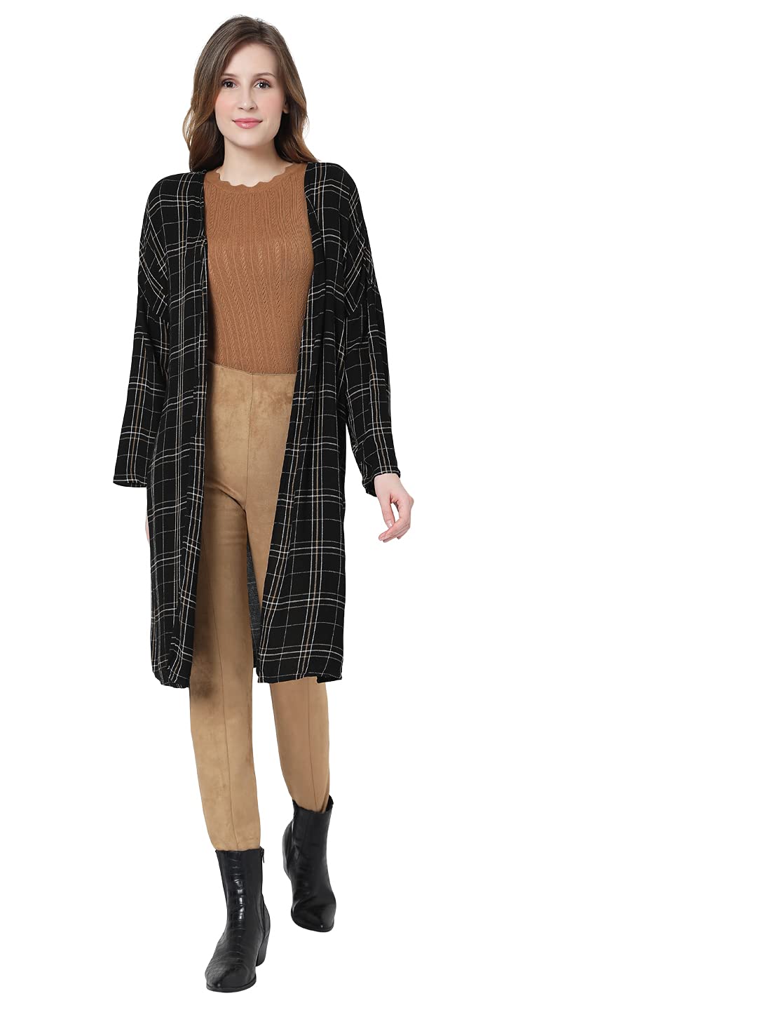 Vero Moda WomenS Vm Checker01 Ls Throw In Parka (10257908- Black_Small)