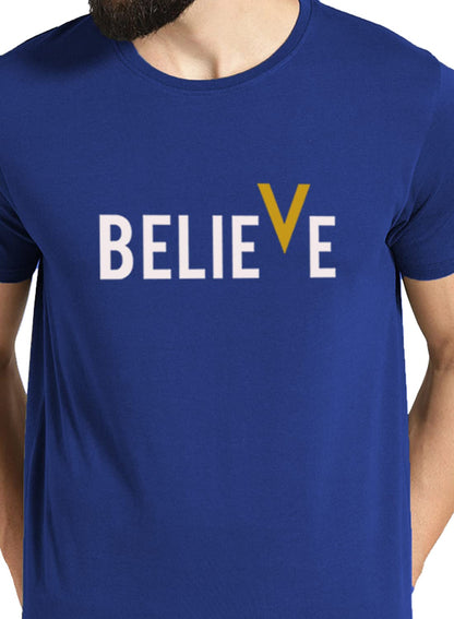 ADRO Men's Believe Design Printed T-Shirt (S)