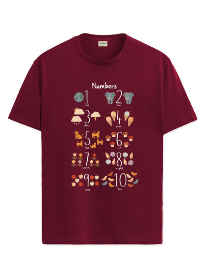 ADRO T Shirts for Boys & Girls || Learning Numbers Printed T-Shirt || Ages 3-14 || 100% Cotton Round Neck Tshirt for Boys & Girl