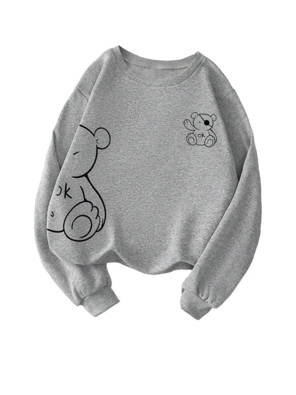 TAGAS Womens Fleece Regular Fit Pullover Round Neck Sweatshirt || Winter Wear (WSS-1) Grey