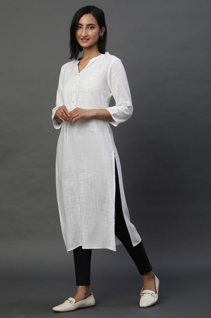 Aurelia WomenS Rayon Regular Kurta (24Fea15023-606392_White