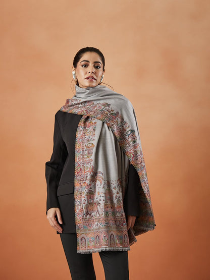 Pashmoda Women Gulzaar Kashmiri Jamawar Woven Shawl (Size: 101X203 CM)