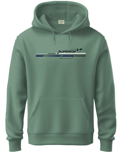 ADRO Men's Cotton Blend Neck Hooded Sweatshirt (H24-RAC-PT_Pista