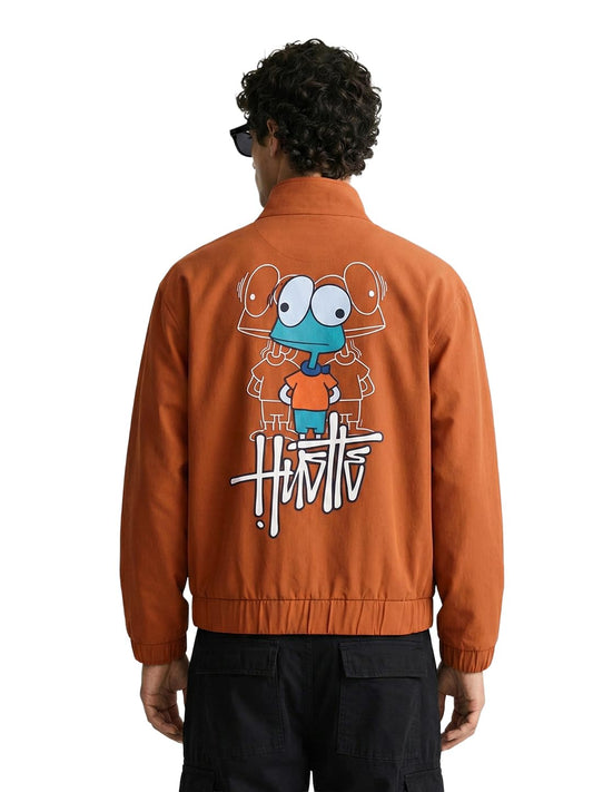 The Indian Garage Co Mens Relaxed Fit Long Sleeves Cutaway Collar Graphic Sweater