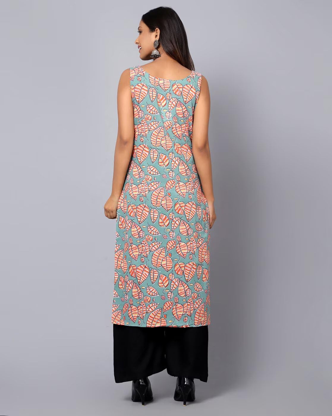 PATLANI Womens Crepe Full Stitched Kurti. Peach