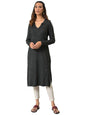 Grey Acrylic Charm Winter Kurta (Size: XL)-24NOA13539-603108
