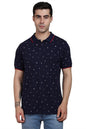 Dennis Lingo MenS Cotton Navy Tropical Polo T-Shirt