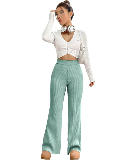Tee Projekt Trousers for Women | Womens High-Waisted Pant | Women Trousers Pants Mint