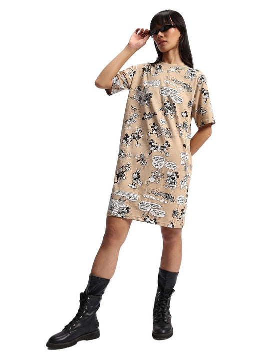 Bewakoof Women Dress 1198179 Brown S