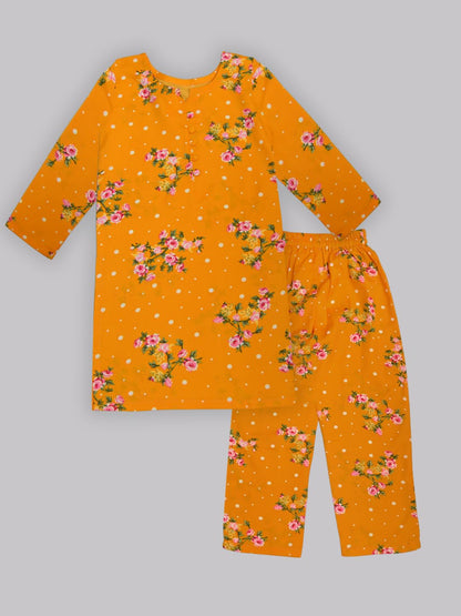 A.T.U.N. (ALL THINGS UBER NICE) Girls Floral Printed 3/4 Sleeve Kurti and Pant Set | Stylish Traditional Ethnic Wear Salwar Suit