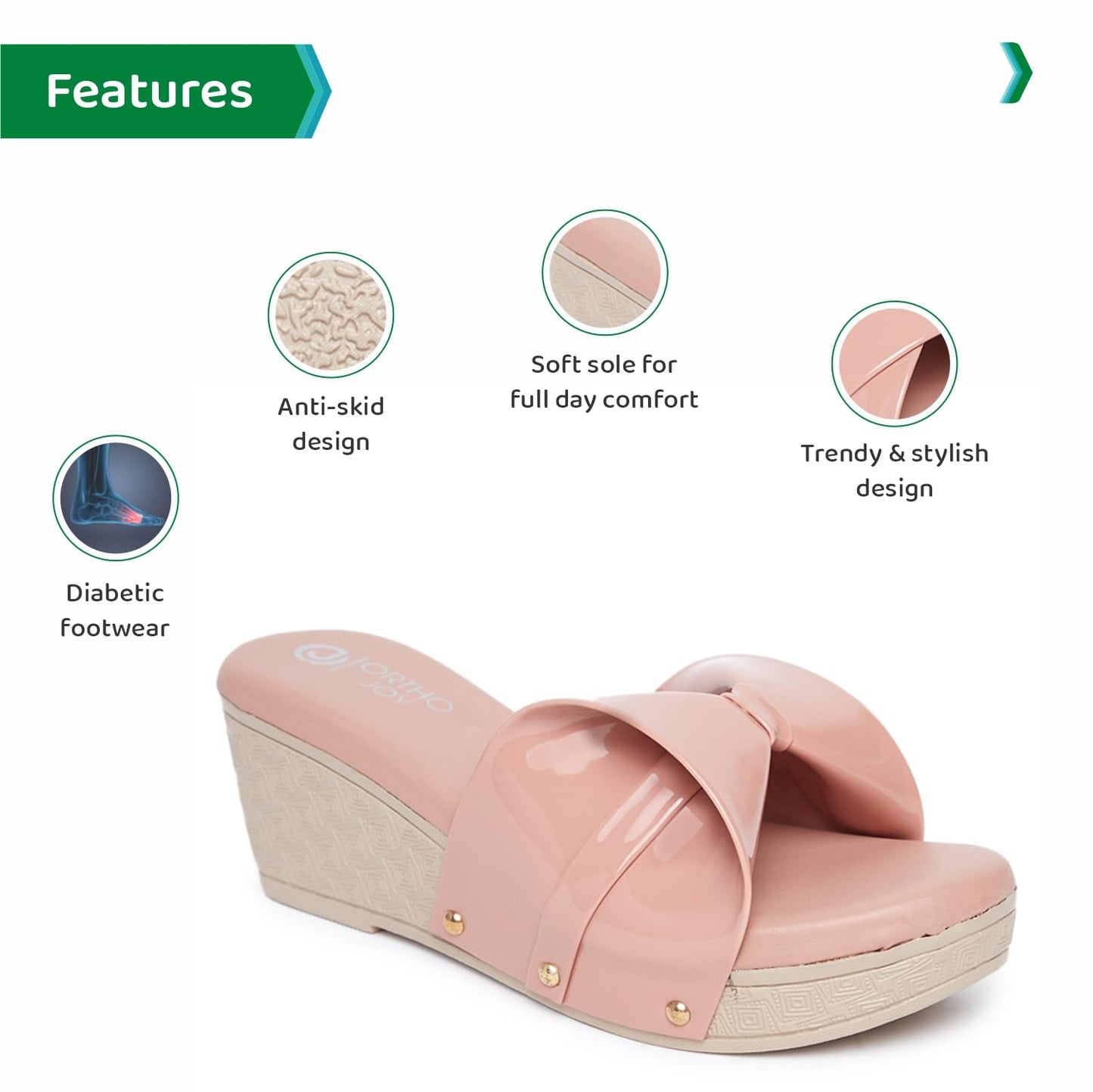 Ortho Joy Fancy Doctor Slippers || Comfortable Wedges Sandals For Women Stylish