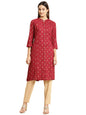 rangita Maroon Rayon Knee Length Printed A-line Kurti for Women | Kurta for Women