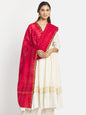 Fabindia Women Silk Hand Woven Dupatta Red_FREESIZE