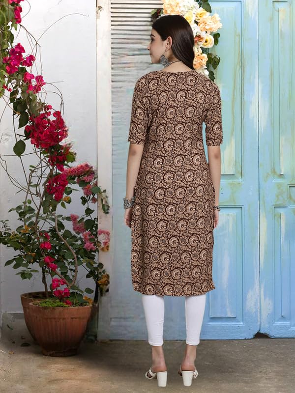 Pikmint WomenS Crepe Kurti For WomenS Ethnic Printed Kurti For WomenS (Pack Of 5)
