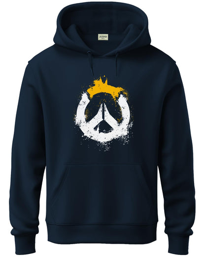 ADRO Mens Cotton Neck Hooded Sweatshirt (H24-M-PC-NB_Navy Blue
