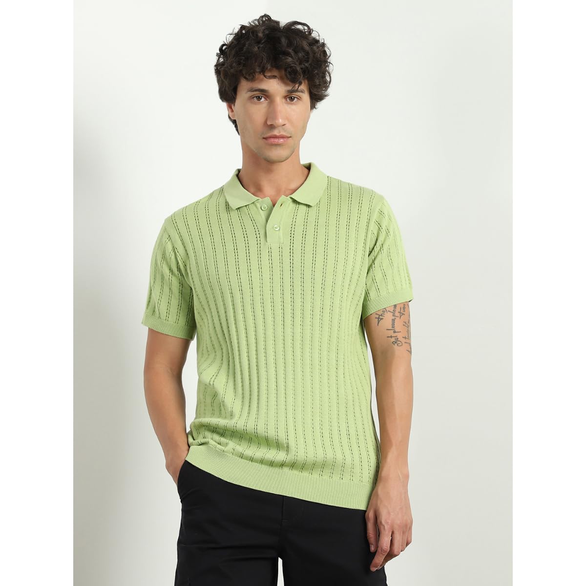 Nobero MenS Self Design Regular Fit Polo Shirt (1M-Twpo-R0017_Taraggon