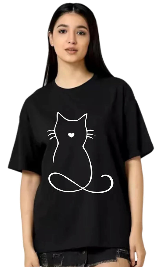 Uniplanet Store WomenS Cotton Blend T Shirt With Graphic Pattern Round Neck Half Sleeves Regular Fit And Standard Length