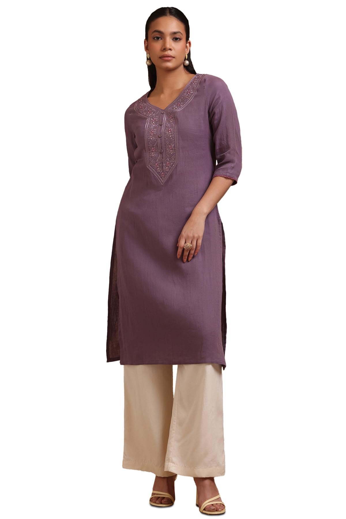 Soch WomenS Cotton Regular Kurta (Cws5Ku61163_Purple