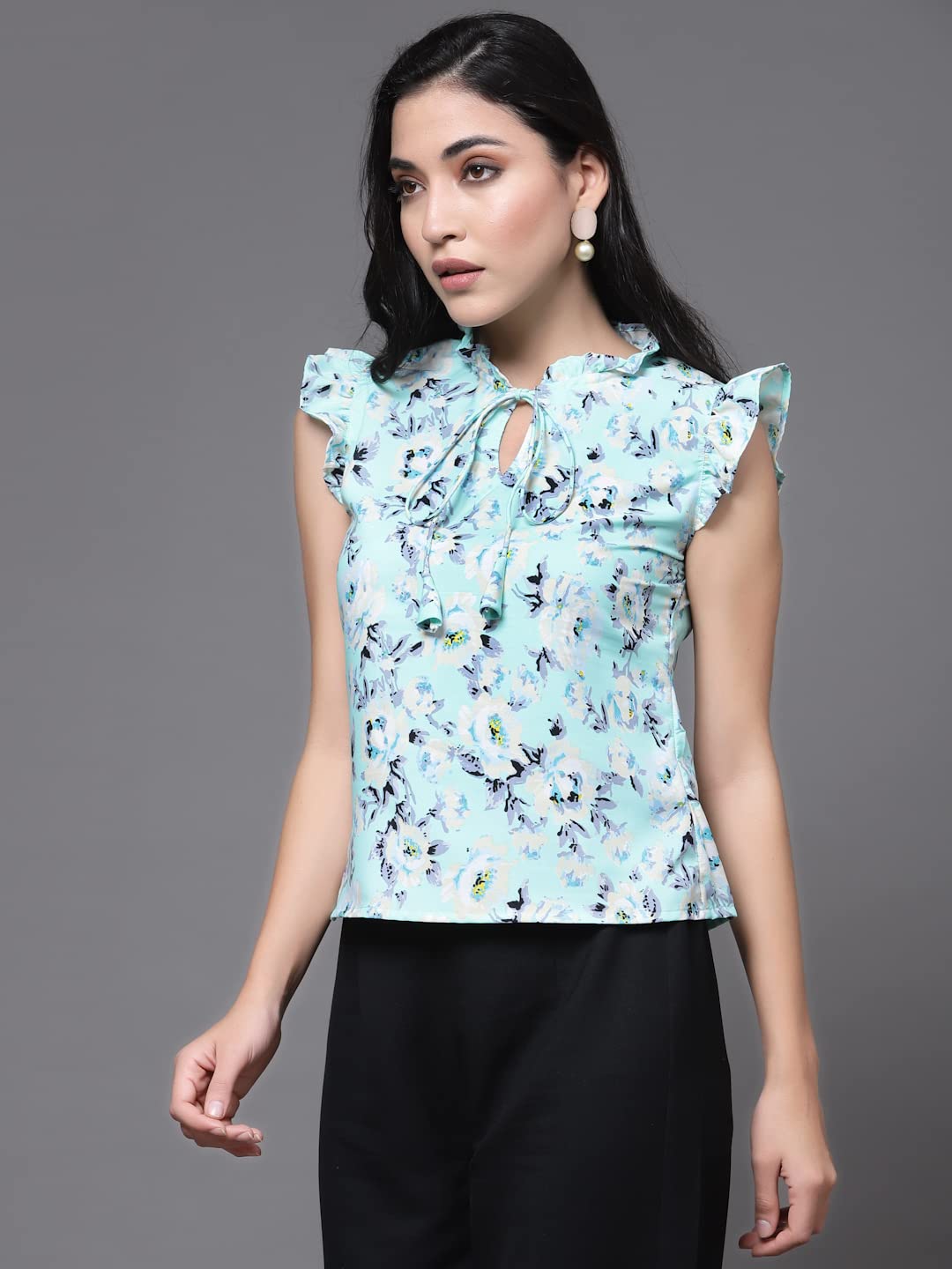 OOMPH! Sleeveless Tops for Women, Green - mt479