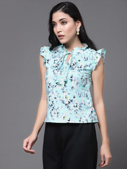 OOMPH! Sleeveless Tops for Women, Green - mt479