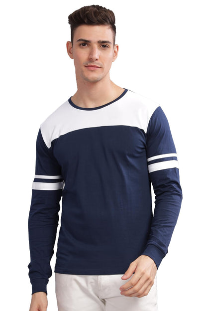 ADRO Full Sleeve Tshirt for Men | Colorblock T Shirt for Men | 100% Cotton Tshirt | Full Sleeve T-Shirt | Mens Full Sleeves T Sh