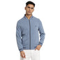 Turtle Men Knitted Dobby Print Light Blue Zipper Windcheater Jacket