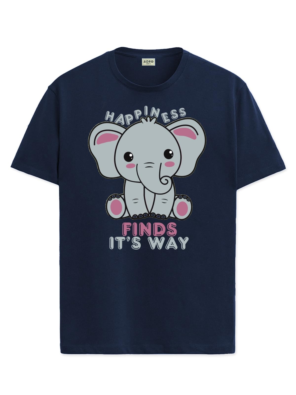 ADRO T Shirts for Boys & Girls | Elephant Printed T-Shirt | Ages 3-14 | 100% Cotton Round Neck Tshirt for Boys |KRN-L2-FINDS-NB-