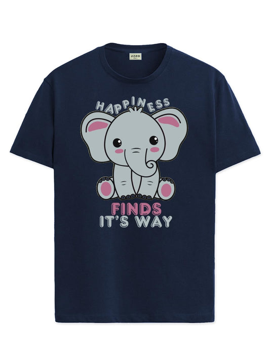 ADRO T Shirts for Boys & Girls | Elephant Printed T-Shirt | Ages 3-14 | 100% Cotton Round Neck Tshirt for Boys |KRN-L2-FINDS-NB-