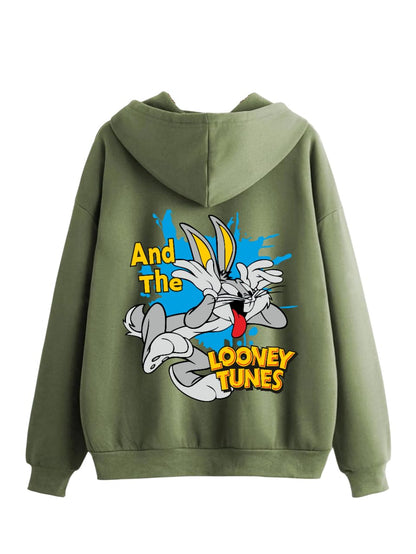 TAGAS Woman Printed Kangaroo Pocket Drawstring Hoodie with Zipper || Zip Up Hoodie || Sweatshirt ||Woman Hoodie|| Women Sweatshi