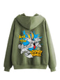 TAGAS Woman Printed Kangaroo Pocket Drawstring Hoodie with Zipper || Zip Up Hoodie || Sweatshirt ||Woman Hoodie|| Women Sweatshi