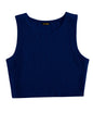 Toochki Tops for Woman | Spandex Top | Crop | Short | Western | for Jeans | Sleeveless | Stretchable | Navy Blue