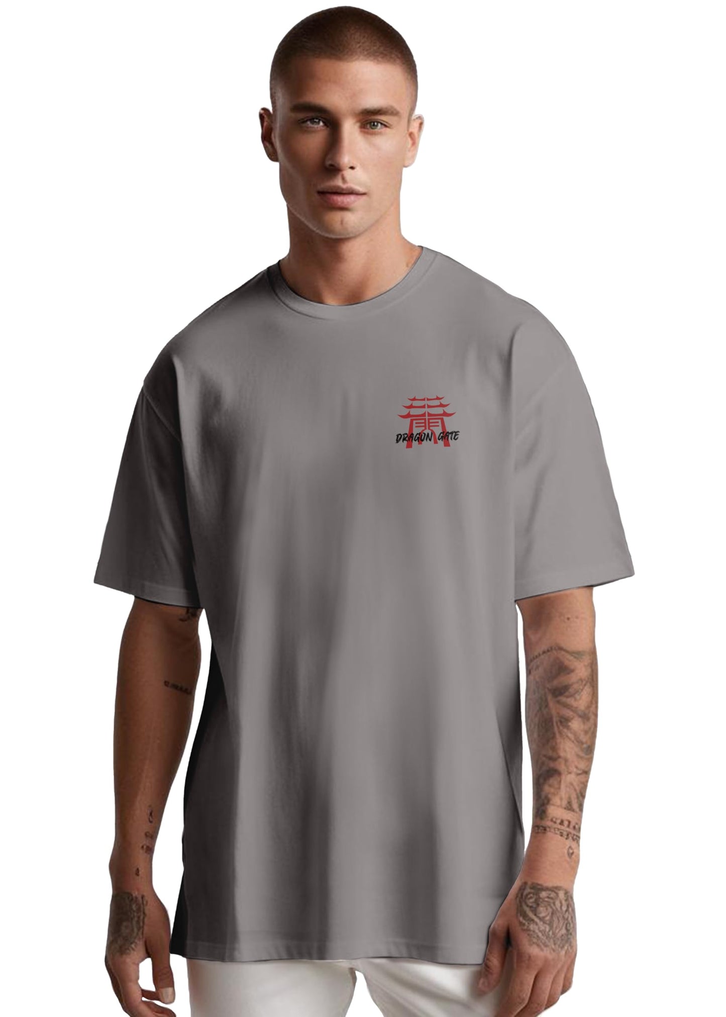 Peppyzone Mens Oversized Fit T-Shirt (PZ-OST-Trendy48_Grey