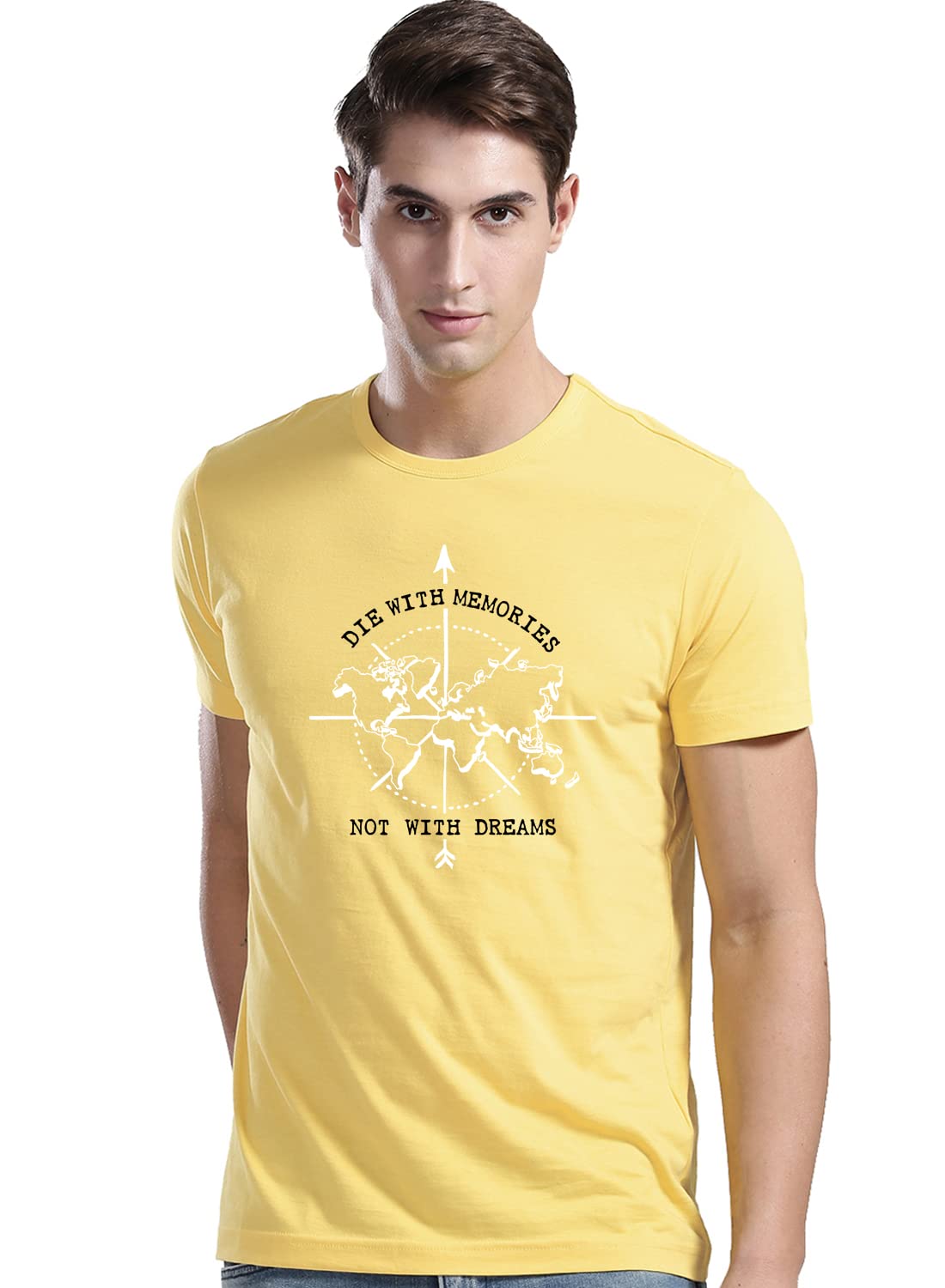 Adro Die With Memories Not With Dreams Mens Printed T-Shirt (2Xl)