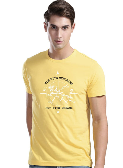 Adro Die With Memories Not With Dreams Mens Printed T-Shirt