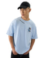 The Souled Store Official Popeye: Seas The Day Men and Boys Short Sleeves Round Neck Blue Graphic Printed Cotton Oversized T-Shi