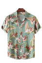 OM SAI LATEST CREATION Shirt for Men || Rayon Shirts for Men || Tropical Leaf Printed Short Sleeve & Spread Collar Shirts for Bo