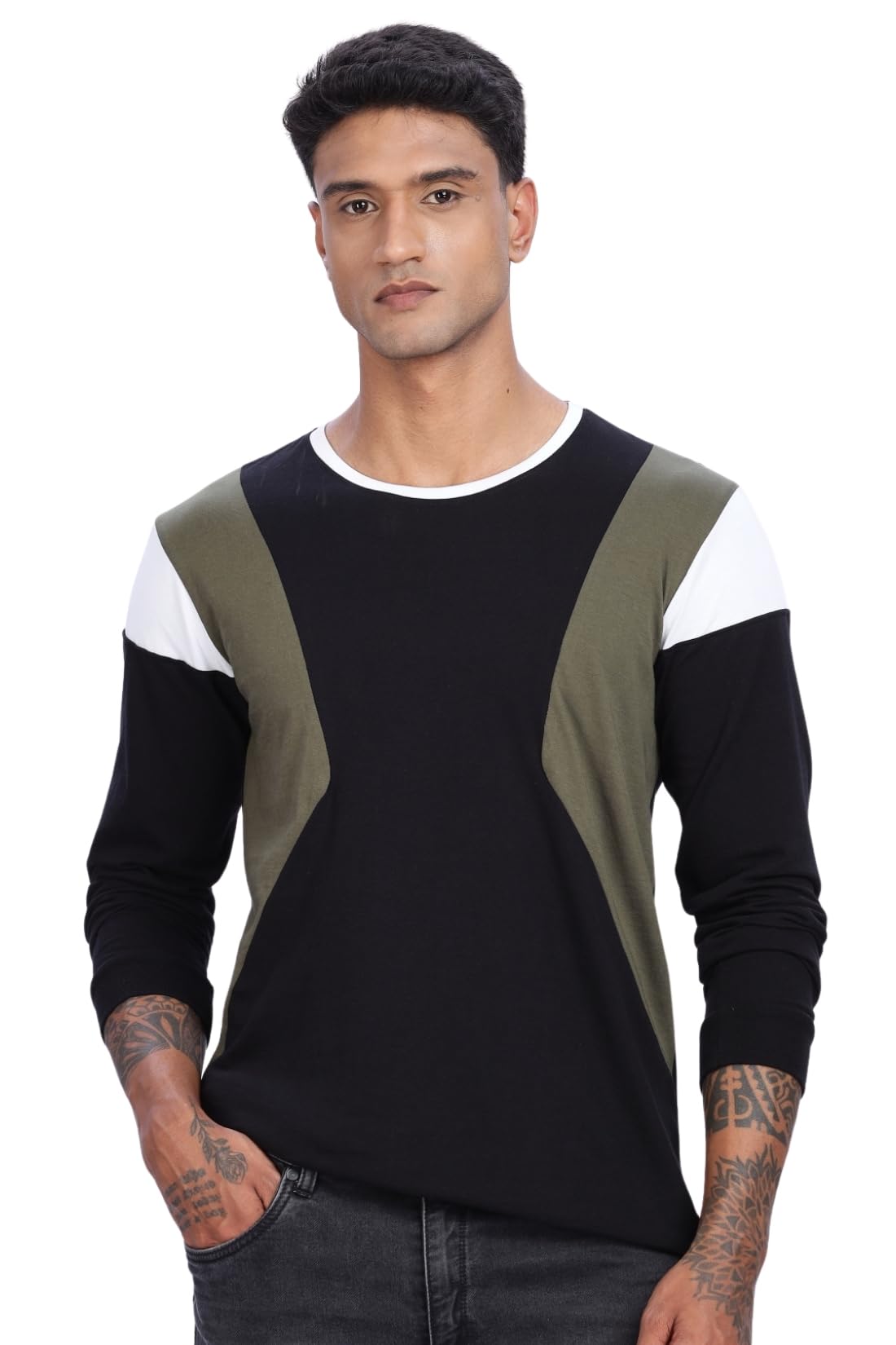 ADRO Men Full Sleeve T-Shirt | Soft Cotton Tshirt for Men|Casual Fashion Multi Color Full Sleeve Round Neck Tshirt for Men|FR24