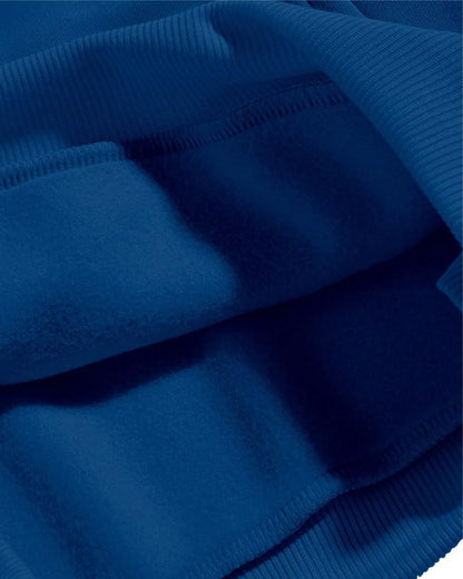 ADRO Men's Cotton Neck Hooded Sweatshirt (H24-PLN-RB_Royal Blue